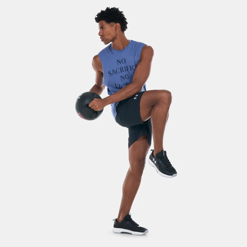 UNDER ARMOUR Blue Men's Project Rock Show Me Sweat Tank Top for Men | Best Price UAE
